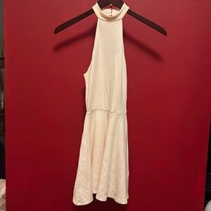 XS American apparel summer mini dress in cream. A line skirt.